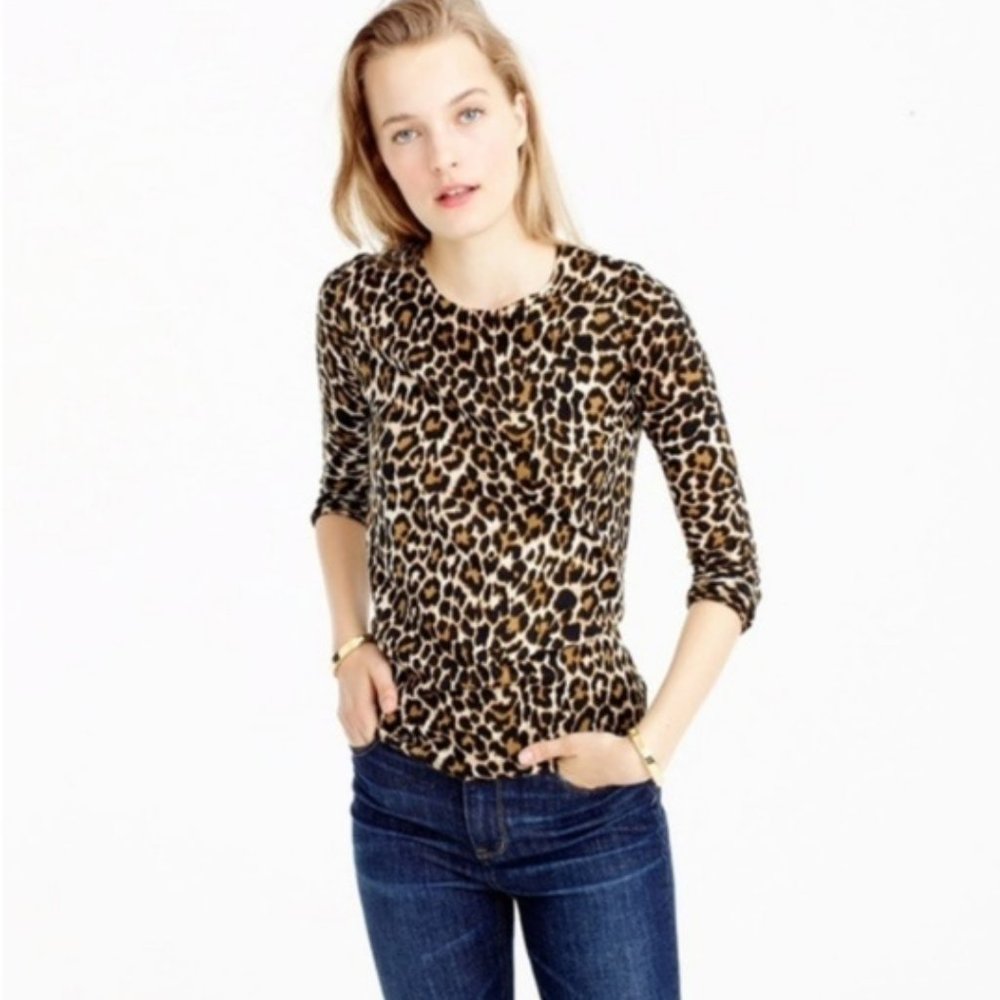 100% Merino Wool J. Crew Animal Print Sweater